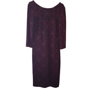 Ignite Evenings Red & Black Glitter Midi Dress